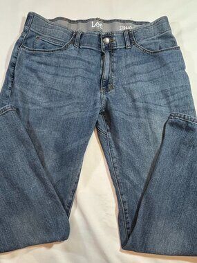 Lee Vintage Blue Denim Jeans with Leather Patch - 36X32